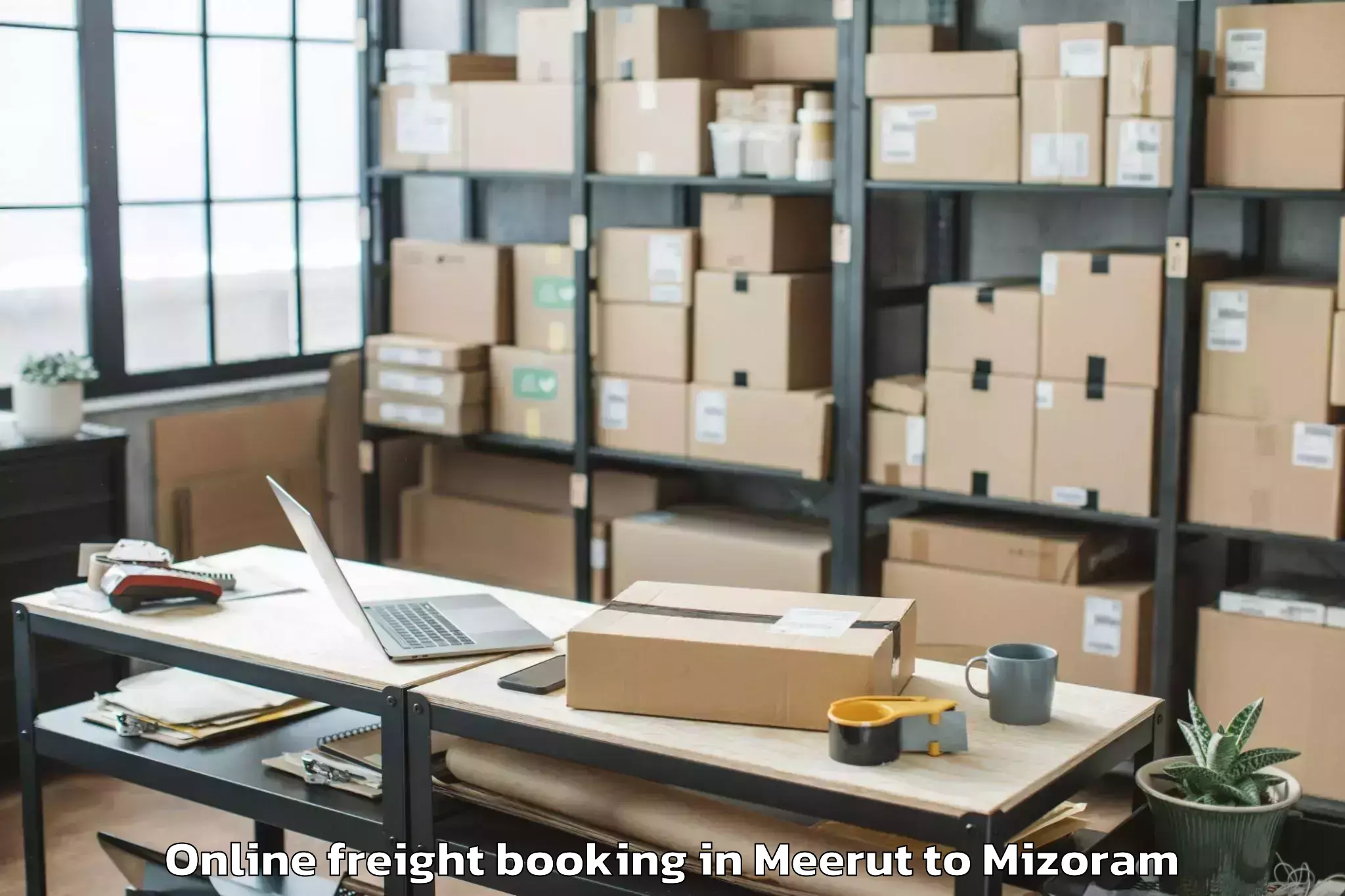 Efficient Meerut to Khawhai Online Freight Booking